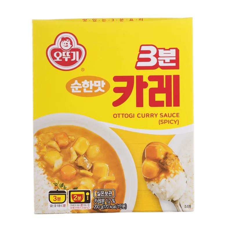 Curry Coreano Ottogi 3 Minutos Spicy 200g – Salsa de Curry Picante Lista