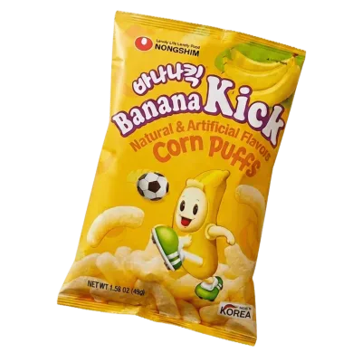 Snacks Coreanos Banana Kick Nongshim Pasabocas Sabor Banana 45g