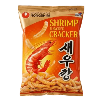 Snacks Coreanos Shrimp Crackers Nongshim Galletas de Camarón 75g