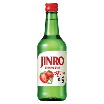 Soju Coreano Jinro Strawberry 13% 360ml Licor de Fresa Importado Corea